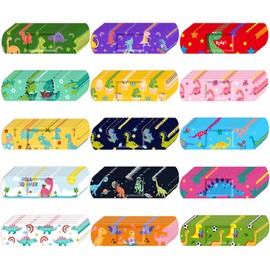 Estune 150 Pcs Bulk Kids Bandages Dinosaur 15 Styles Fun Children's Adhesive Bandages Colorful PE Flexible Bandages Cartoon Bandages for Kids Boys Girls Students | Estune
