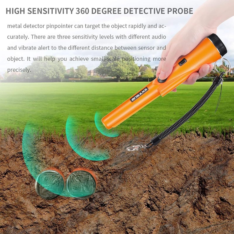 Metal Detector Pinpointer, 360° pin pointer metallsucher, Finder Pinpointer, IP66