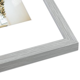 Golden State Art, 11x14 Grey Wooden Frame with White Mat - Displays Five 4x6 Photos - Real Glass, Sawtooth Hangers, Flexible Metal Tabs - Wall Mounting, Landscape, Portrait