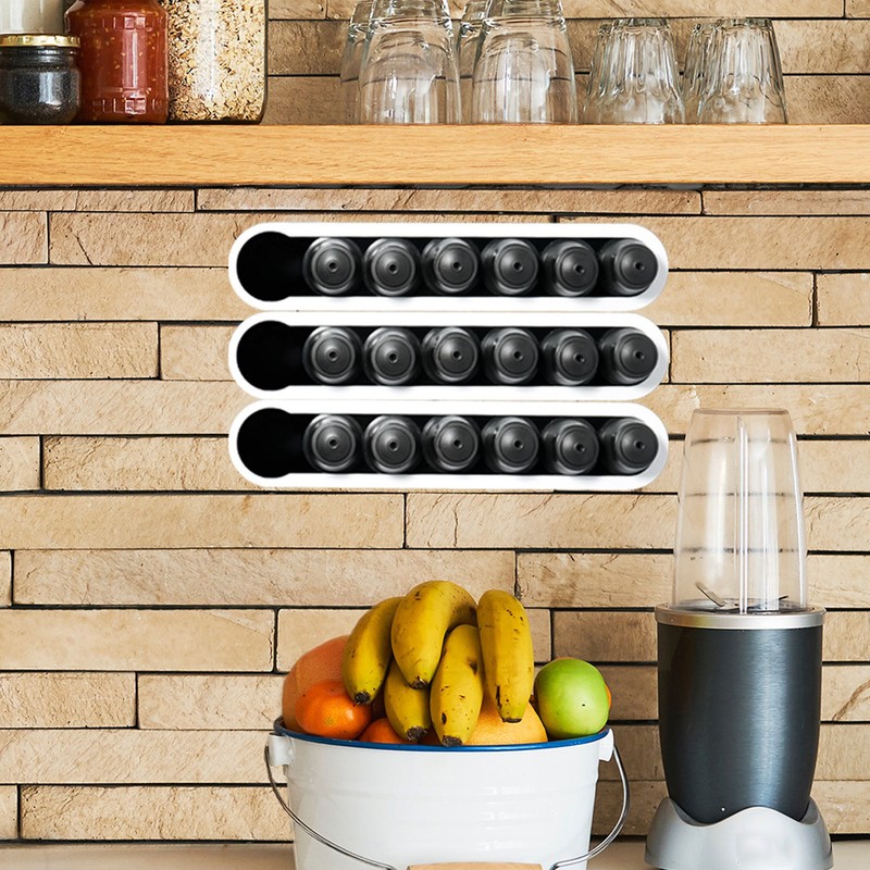 Coffee Capsule Holder Acrylic Holds 6 Capsule Black Wall Hanging