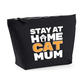 Hippowarehouse Stay at Home cat Mum Printed Make up Cosmetic wash Bag 18x19x9cm