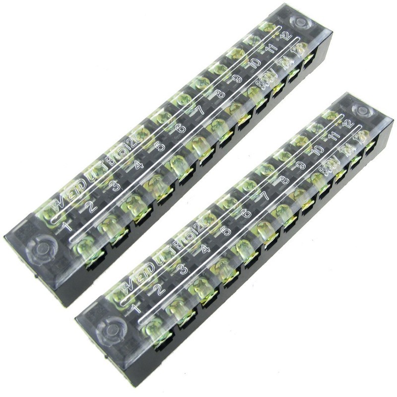 GBSTORE 12 Position, 600V 15A , Dual Rows Covered Barrier