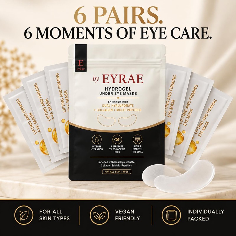 byEYRAE Under Eye HydroGel Patches, 6 Pairs