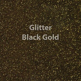 Siser Glitter HTV 20" x 12" Sheet - Iron on Heat Transfer Vinyl (Black Gold)