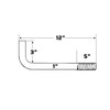 1"-8 x 12" L-Bolt Concrete Anchor Bolt - Plain Finish