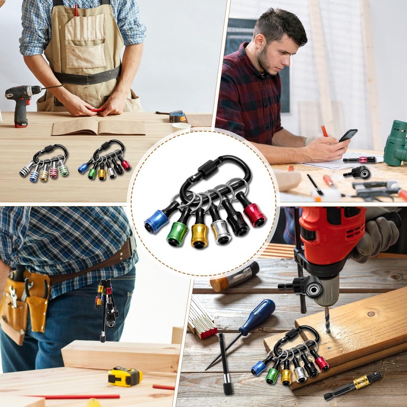 Anglekai 12PCS Drill Bit Holder Keychain, 11PCS Bit Holder Cool