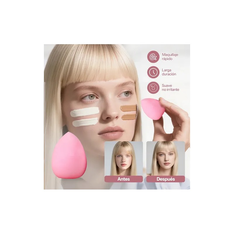 67pcs Brochas Maquillaje Profesional Esponjas Neceseres Rosa