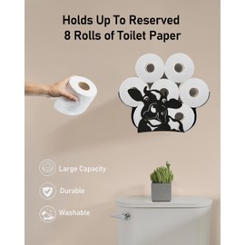 Wigag Cow Toilet Paper Holder for Extra 8 Rolls, Funny Decorative Toilet Paper Storage Wall Mounted, Farmhouse Bathroom Animal Decor Toilet Paper Cabinets over The Toilet Storage