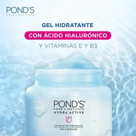Ponds Gel Hidratante Facial Hydra Active con Ácido Hialurónico, Uso Día y Noche, Todo Tipo de Piel                                                    