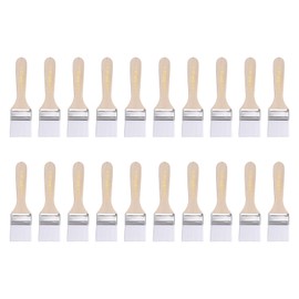 HARFINGTON 20pcs Paint Brushes 1.5" Paint Brush Nylon Flat Wall Paint Brush Soft Bristle with Wood Handle for Painting DIY Latex Paints Furniture Cabinets Fences, White
