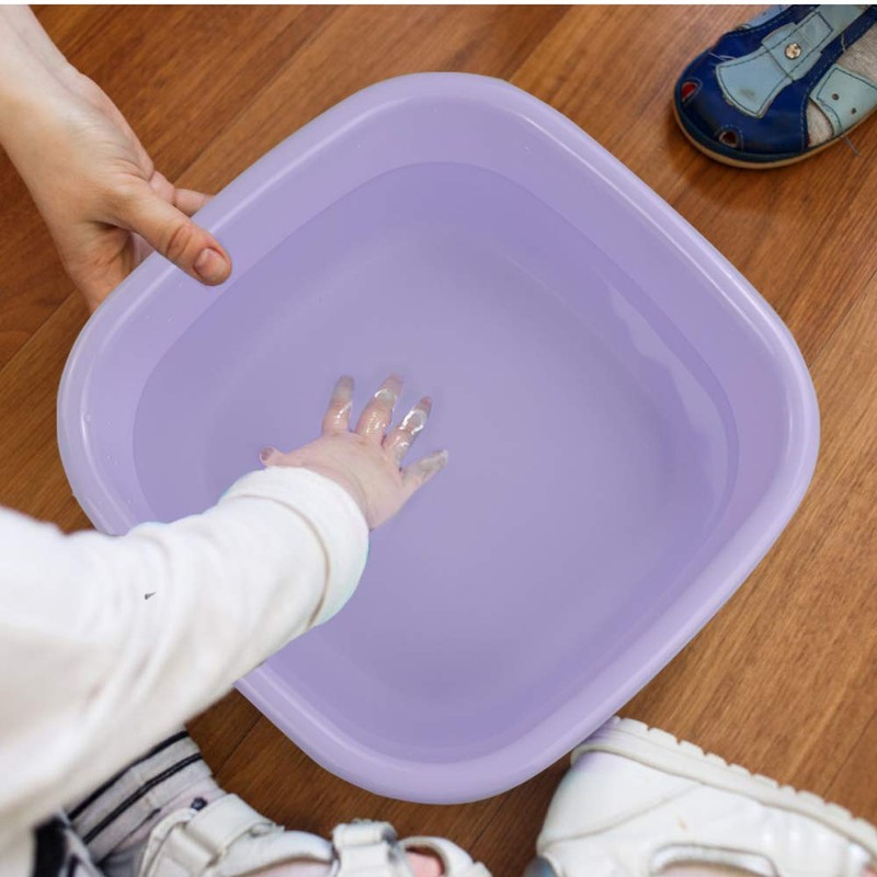 Pekky Palanganas de plástico de 8 Cuartos, Morado, Blanco y