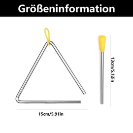 Triangel Musikinstrument, Triangle, Triangel Percussion, Triangel Instrumenten Set für Erwachsene, Kinder, Kleinkinder - Kinderspielzeugset
