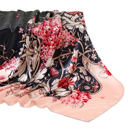 MAIRY Women's Silk Scarf - 100% Satin Paisley Silk Scarf, Small Square Pattern Print Neck Scarf Vintage Neckerchief for Women Girls Valentine's Day Gifts, M0402