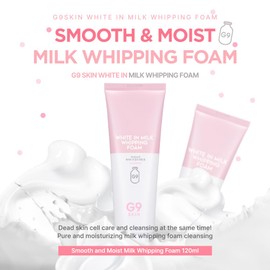 G9SKIN White in Milk Whipping Foam (120ml/4.05fl.oz) – Moisturizing Whipped Facial Cleanser for Radiant Skin
