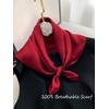 Onllh 100% Mulberry Silk Scarf for Women Hair Lightweight Square