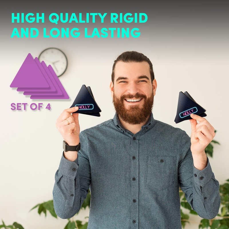 4 x Triangle Coasters - Neon Sign Design Holly Name