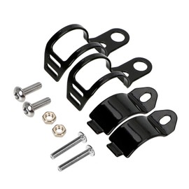 Anki HappiGo ANKIA 1 par de luces indicadoras de giro universal de metal para motocicleta, soportes de montaje para accesorios de horquilla delantera de 30 a 45 mm (soportes de señal de giro, negro)