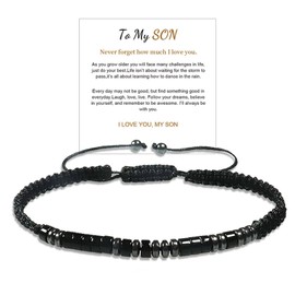To My Son Grandson Bracelet Morse Code Bracelet Inspirational Bracelet I Love You Bracelet for Son Gifts for Son from Mom