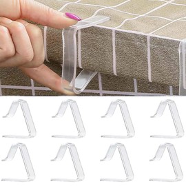 8 Pcs Table Cloth Clips, Clear Picnic Tablecloth Clips, Windproof Picnic Table Cloth Clamps Table Cover Clamps For Christmas Home Wedding Party Indoor Outdoor Camping