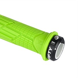 FIFTY-FIFTY MTB Grips, Bicycle Grips Made of Non-Slip Rubber, Single Lock-on Bicycle Grips / Handlebar Grips MTB for Mountain Bike, Enduro, Downhill, Trail, E-Bike (Green)