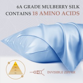 Olesilk, pillow case, 100% silk, cushion cover, hair and skin care, with a zip, 16 Momme, 1 piece