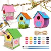 YFPOPONE 4 Pcs DIY Bird House Kit Kids, Wooden House
