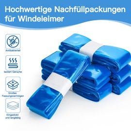 Tuocal 6 Pack Nappy Bin Refill Cassettes, 4.5 m Eco-Friendly Nappy Bin Refill Film, Nappy Bin Refill Bags Compatible with Tommee Tippee, Angelcare, Litter Locker