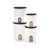 Tupperware One Touch Reminder Canisters 4 Canister Food Storage Set,