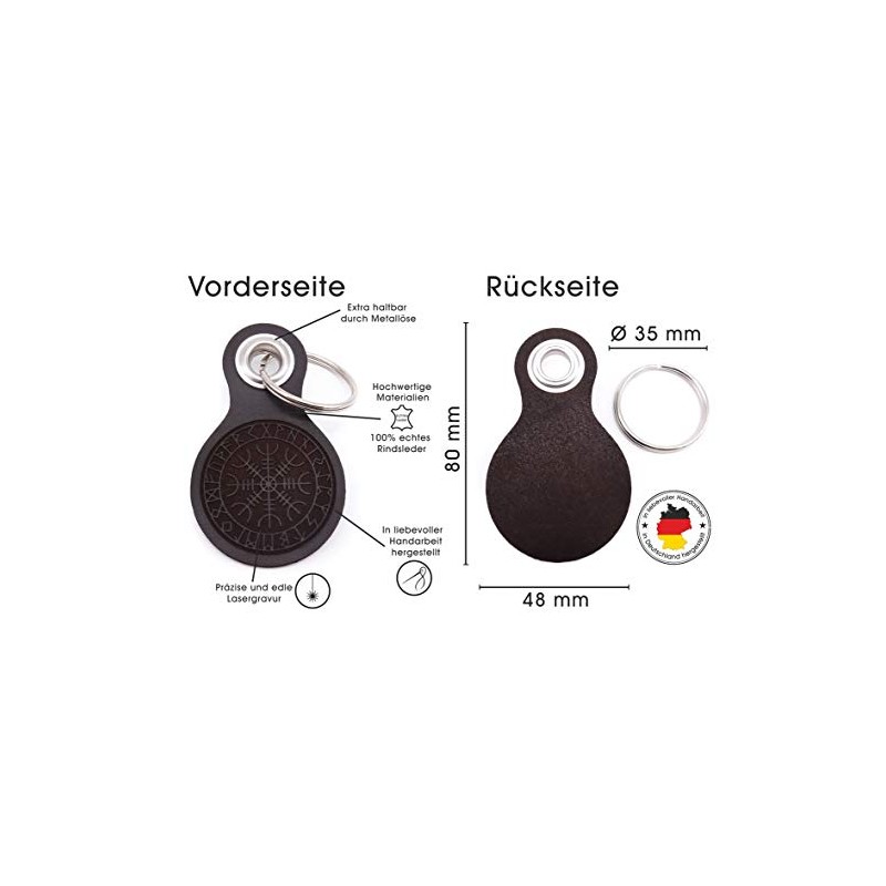 Samunshi® Leather Keyring with Engraving with Various Motifs Gifts Made