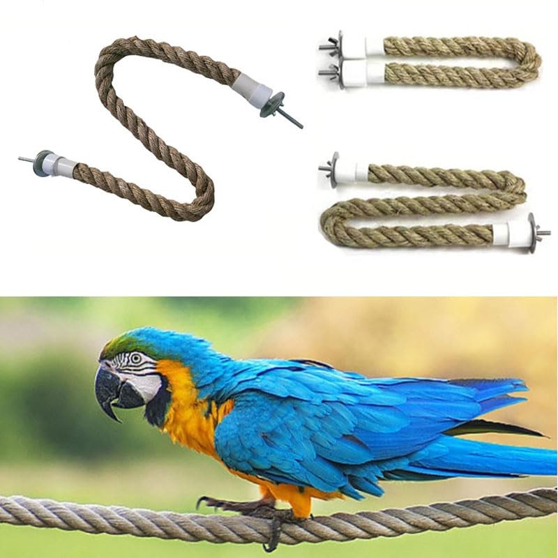 Parrot Climbing Rope Perch - Bird Cage Swing Stand, Spiral