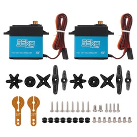 2pcs RC Car Digital Servo Replacement Set Waterproof 35KG Coreless Motor Gear Servo for 1/8 1/10 RC Car
