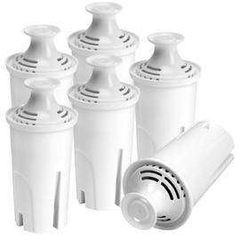Water Filter Replacement For Brita Pitcher, Large Dispenser, Reduce Chlorine, BPA-Free, Compatible with Brita Classic Ob03, 35557, Mavea 107007, 6 Pack