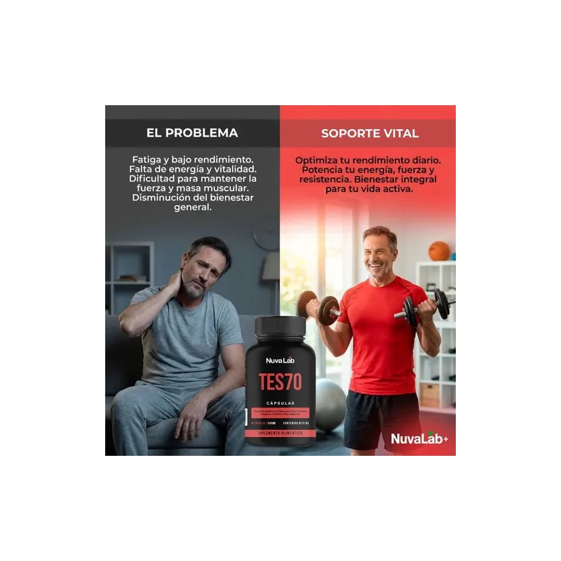 Vitaminas Para Testosterona Tes70 Para Hombres 90 Capsulas Sin Sabor