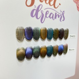 Subtle charm magnetic gelHandmade nail tip - Square / 오묘한반전매력자석젤수제네일팁 - 스퀘어