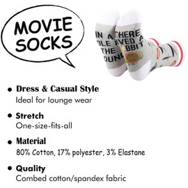 TSOTMO Ring Movie Merch Quote Novelty Socks for Movie Fans Sarcastic Fantasy Book Lover Gift (CA/US, Alpha, One Size, Regular, Regular, GROUND)