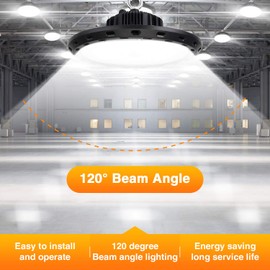 CHMLT 2Pack 200W Led High Bay Light | 30000LM High Bay Led Lights (Equiv. to 850W MH/HPS) | 5000K UFO Light for Shop Workshop Warehouse Factory Lights Fixtures