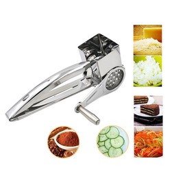 Rotary Cheese Grater,Saim Stainless Steel Cheese Shredder with 4 Interchanging Thicken Multifunction Super Sharp Grater for Cheese, Vegetables, Chocolate and Nut