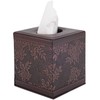 Antique Leather Square Tissue Box Cover/Holder,RHCSZ Table Napkin Case Dispenser,Facial