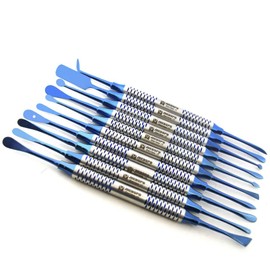 MEDSPO Professional Dental Elevators | Composite Restorative Implants | Luxating Filling | Surgical Root Extraction Spreading | Osteotome Periotome Instruments (Periosteal Elevator Blue Set of 10)