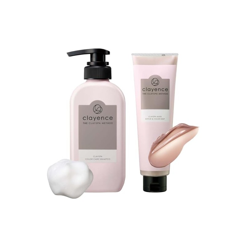 Clayence Clay Spa Set, Color Care Shampoo & Mask, Repair
