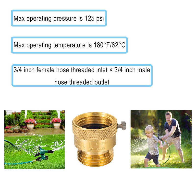 Breezliy 2-Pack Brass Vacuum Breaker Set 3/4" Anti-Siphon Hose Bib