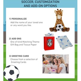 DolliBu Eco-Friendly Giraffe Stuffed Animal with Soccer Ball Plush - Huggable Giraffe Adorable Playtime Plush Toy, Cute Safari Life Gift, Super Soft Plush Doll Animal Toy for Kids, Adults - 10 Inches