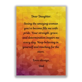 Heartfelt Dad to Daughter Poem Refrigerator Magnet with Removable 4x6 Picture Frame - 5x7 Inch Sentimental Gift from Father to Daughter - Inspirational Keepsake (KCD4018-3)