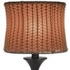 25.25"H Outdoor / Indoor Basketweave Table Lamp-Brown