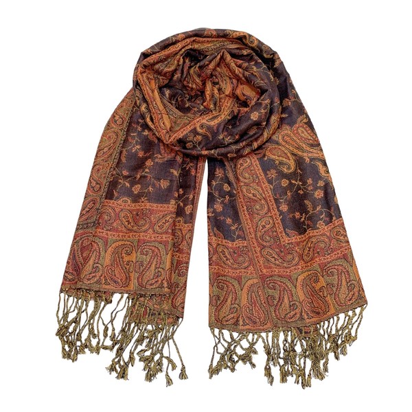Wendyfull Pashmina Shawl Wraps Scarf for Women Reversible Paisley Scarves