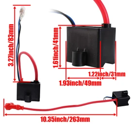 Yingshop High Performance CDI Ignition Coil with 2-Wire Magneto Coil Replacement for 49cc - 50cc 60cc 66cc 70cc 80cc 2-stroke Engines Motorized Bicycle Motor Bike ATV Quad Scooter