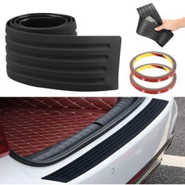 Horolas Anti-scratch Rubber Rear Bumper Protector Cover, Black Door Sill Protector Stickers Universal Fit for Car Pickup SUV Truck (35.4 * 3.14inch)