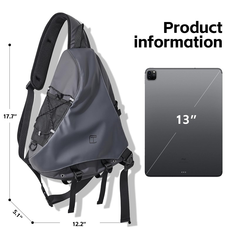 TANGCORLE Sling Shoulder Bag Crossbody Shoulder Sling Backpack Hiking Chest