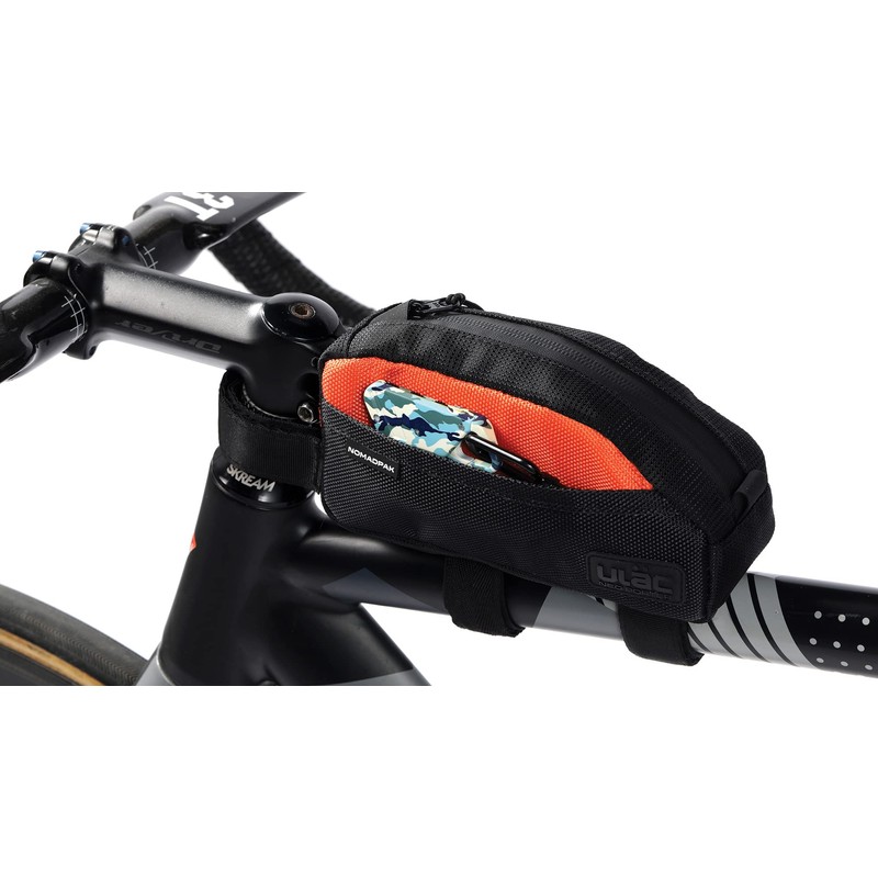 ULAC NOMADPAK: TREKKING 0.9L Top Tube Bag (Black-Orange)