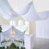 Htper 6 Panels 5x20ft White Ceiling Drapes for Wedding Parties,